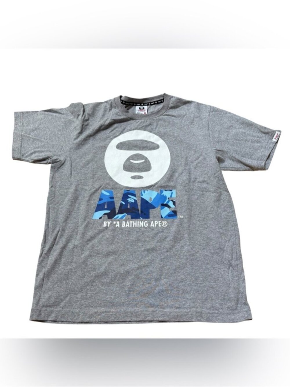 AAPE By A Bathing Ape Gray T-Shirt Top Size Medium